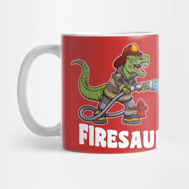 Firesaurus Dinosaur Firefighter Cartoon by TheMaskedTooner